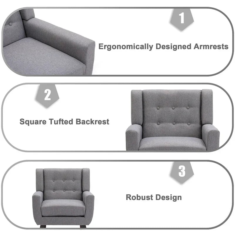 Contemporary Linen Button-Tufted Accent Chair - image 18