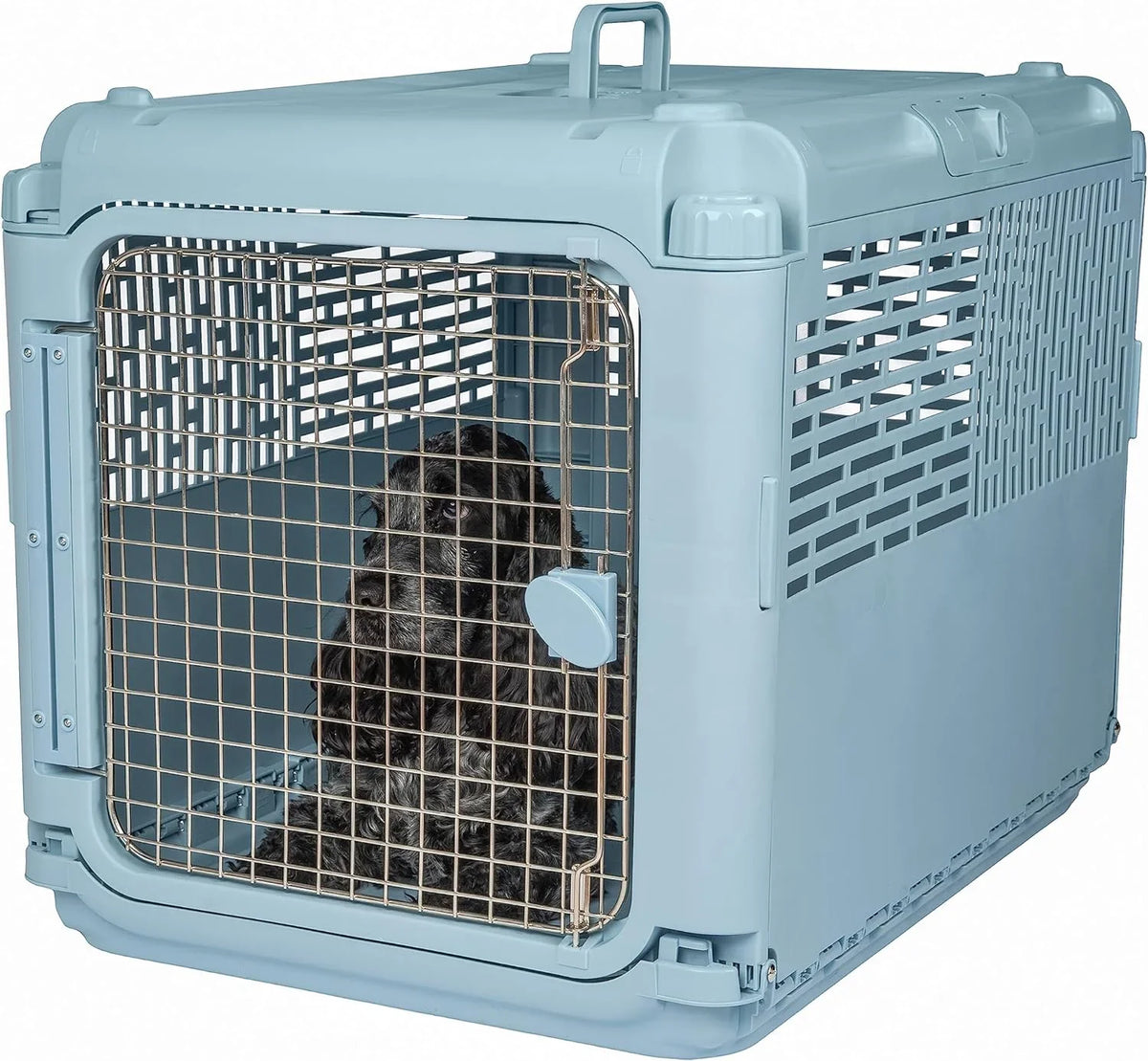 Designs Plastic Kennels Rolling Plastic Airline Approved Wire Door Travel Dog Crate, XXX-Large, Gray - image 22