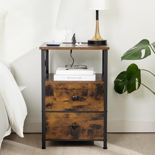 AMHANCIBLE Night Stand Set 2, Nightstand with Charging Station - image 6