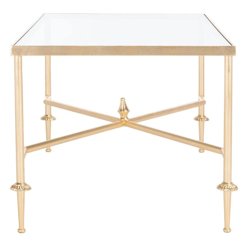 SAFAVIEH Couture Araminta Gold Leaf Coffee Table - Dimensions: 44" W x 24" L x 20.5" H - image 7