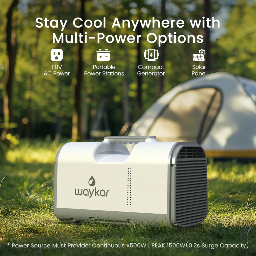 Waykar 4500BTU Portable Air Conditioner for Tent, Camping, RV, 130 Sq. Ft., Low Noise, Remote Control - image 6