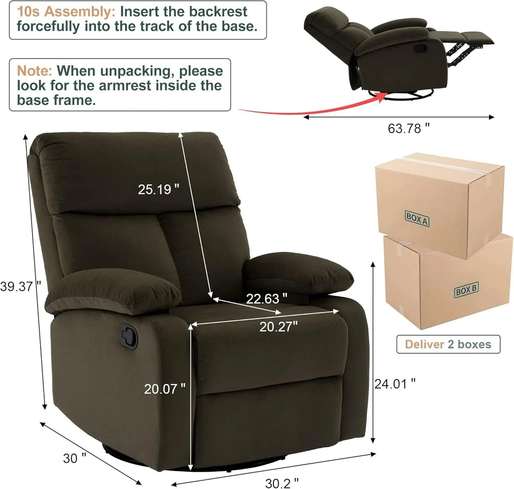 Small Swivel Rocker Recliner Chair for Compact Spaces - image 24