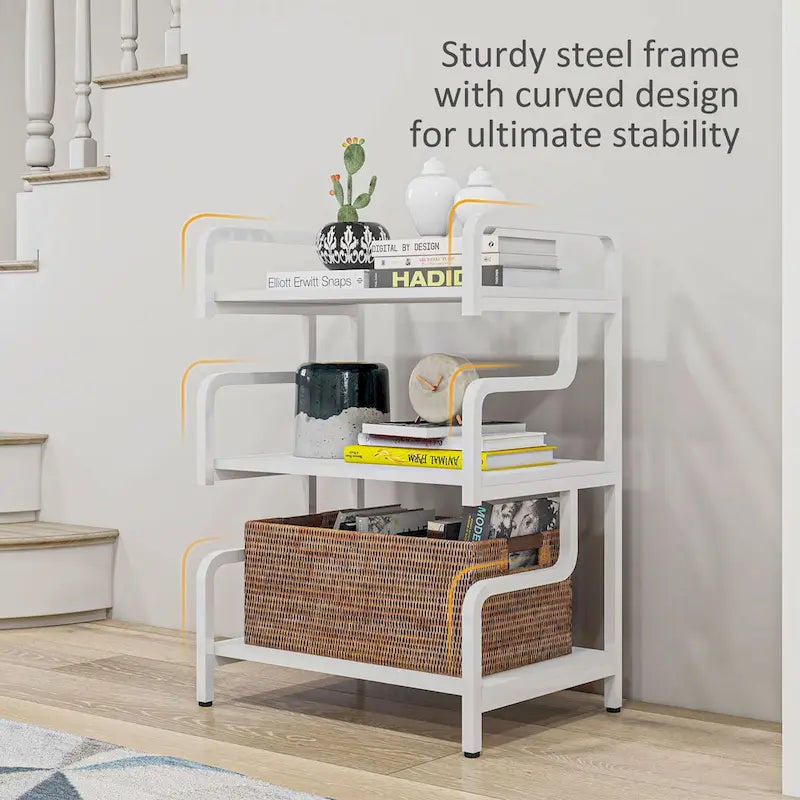 HOMCOM Industrial 3-Tier Printer Stand with Storage - Versatile Metal Rack for Home Office - image 7