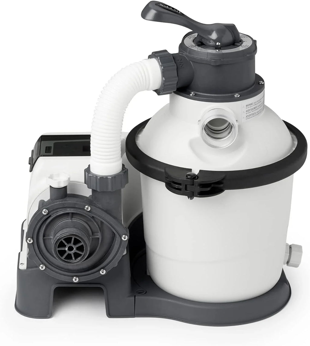 Intex 26651EG Krystal Clear 16 Inch 3,000 GPH Above Ground Pool Sand Filter Pump with Automatic Timer, GFCI, and 6 Function C
