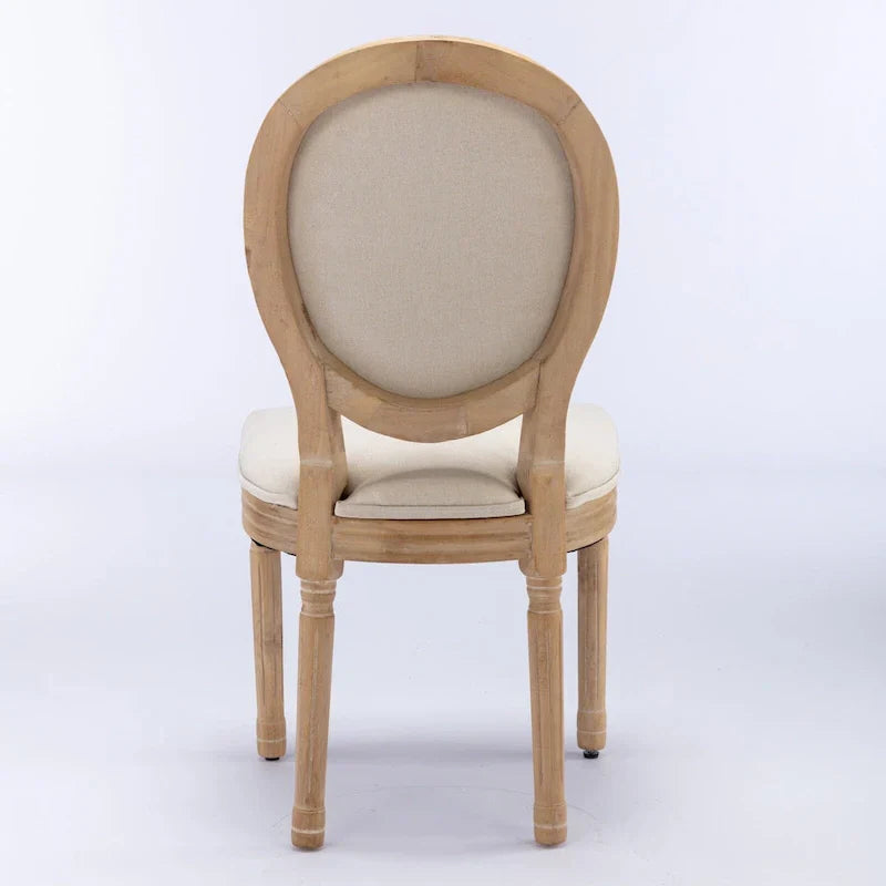 Set of 2 French Oval Back Dining Chairs - Elegant Retro Design with Solid Wood Frame - image 25
