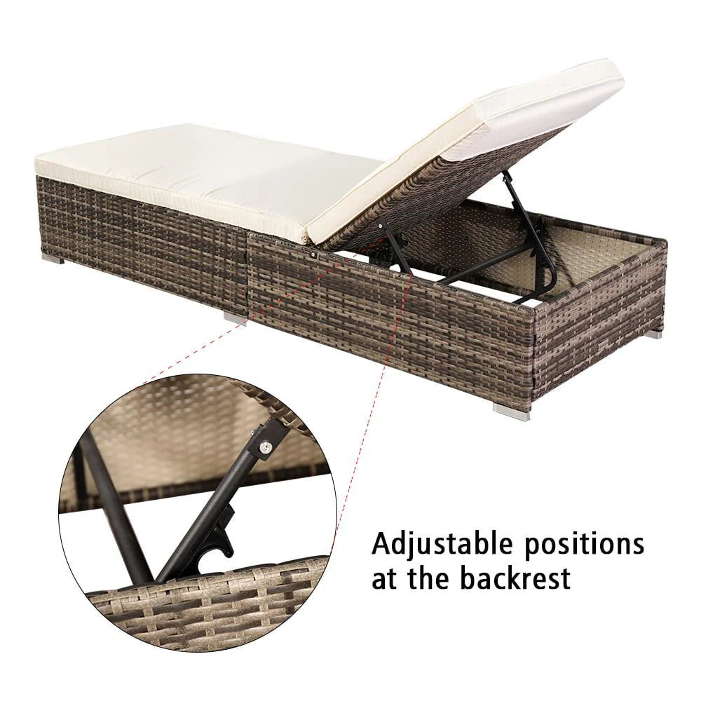 GoDecor Outdoor Wicker Rattan Sunloungers Recliner Sun Bed Lounger Pool Garden - image 6