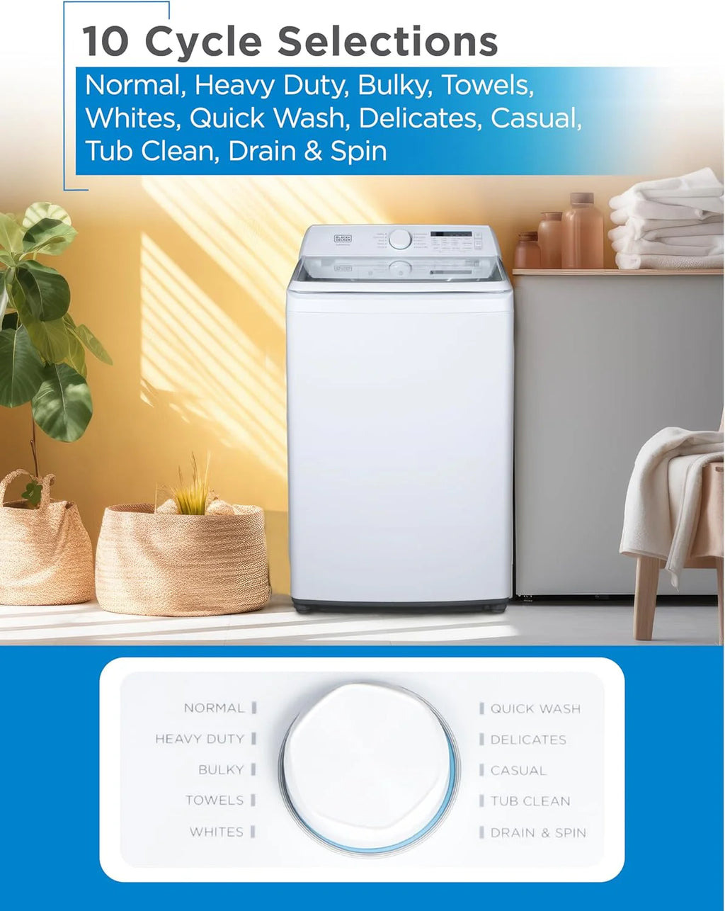 BLACK+DECKER 0.9 Cu. Ft. Portable Washing Machine - 5 Wash Cycles - image 22