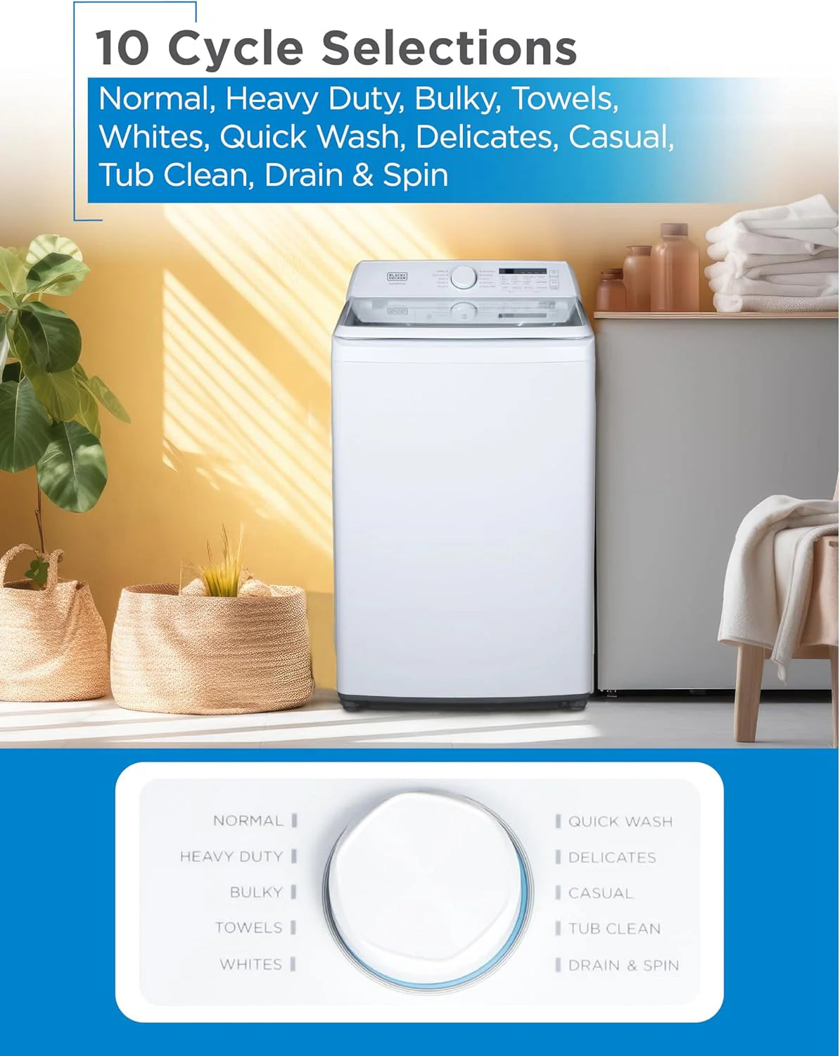 BLACK+DECKER 0.9 Cu. Ft. Portable Washing Machine - 5 Wash Cycles - image 22