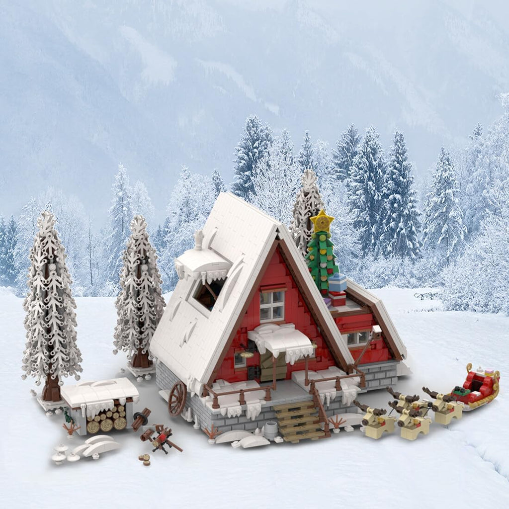 Christmas Country Church Building Kit, MOC-147549 Winter Modular Building Blocks Christmas House Building Block Building Toy 