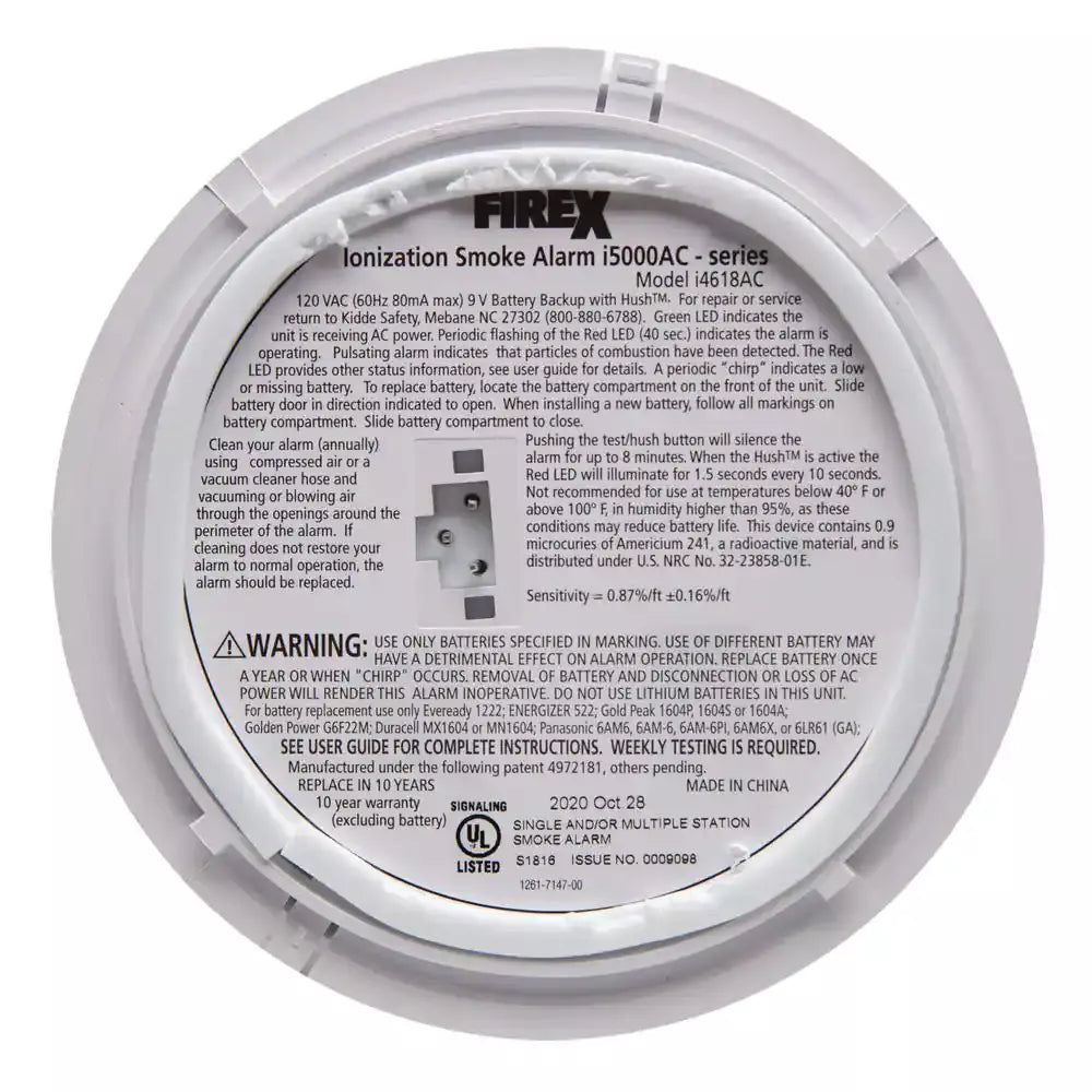i4618 4-Pack Hardwired Smoke Alarm with Ionization Sensor, 120V AC, 9V Battery Backup - image 4