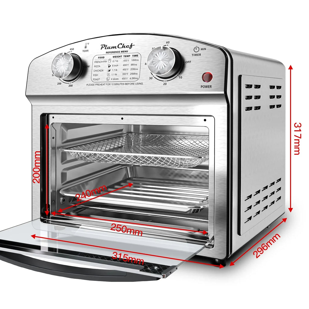 PlumChef 13 Quart 4 Slices Air Fryer Convection Toaster Oven, 1500W, 7 in 1 Multifunction with Roast, Bake, Grill, Broil, Toast, Dehydrate, Defrost - image 12