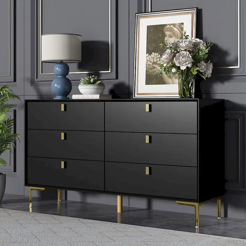 Mid-Century 6-Drawer Storage Dresser Chest Sideboard - image 17