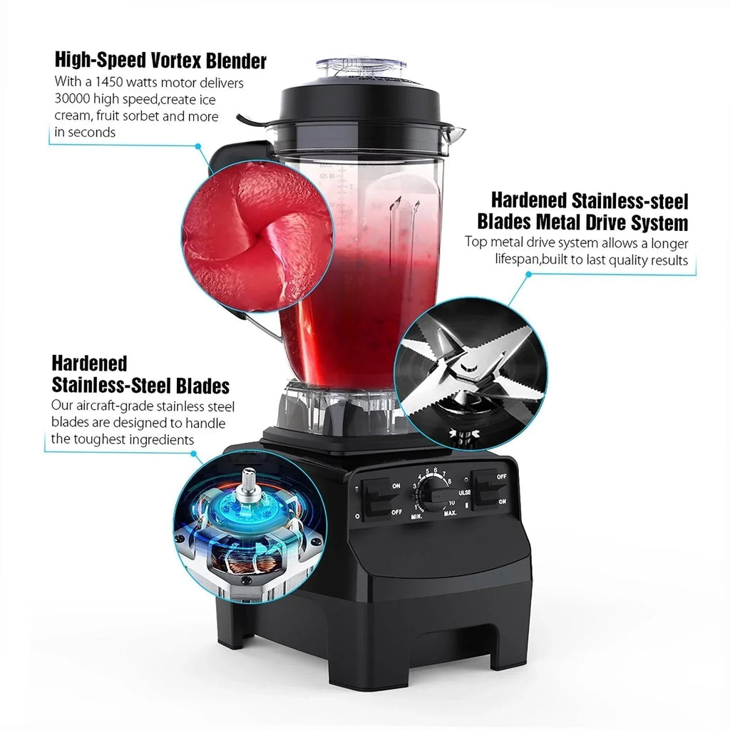 Professional Blender with 1450-Watt Motor & 68 oz Dishwasher-Safe Total Crushing Pitcher, Black