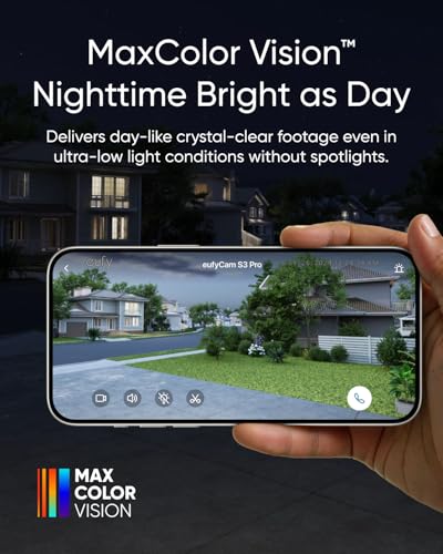 eufy Security eufyCam S3 Pro 4 Cam Kit, Solar Camera Outdoor Wireless, MaxColor Night Vision, 4K Security Camera with Solar Panel, Face Recognition AI, Expandable Local Storage, No Monthly Fee : Electronics - image 2