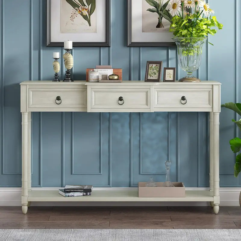 Entryway Console Table with Drawers and Extended Shelf - image 8