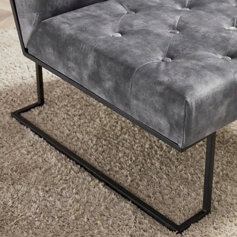 Corvus Savannah Tufted Velvet Lounge Chair with Upholstered Accent - image 12