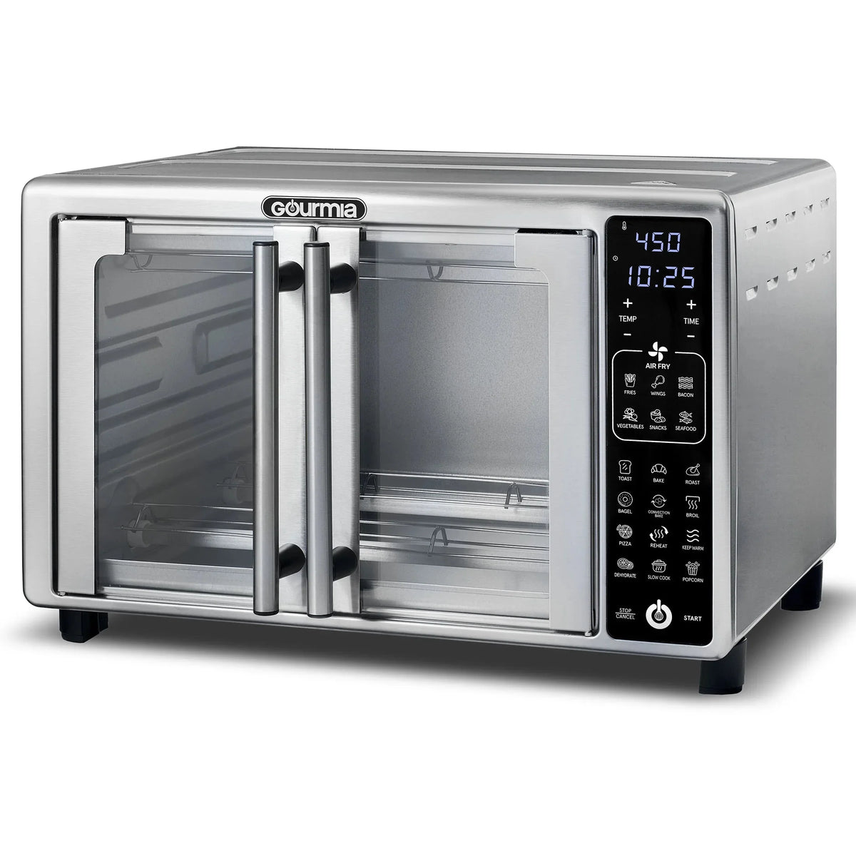 Gourmia French Door Digital Toaster Oven Air Fryer, 6-Slice, 24L, Stainless Steel - GTF2440