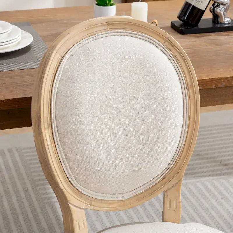 Set of 2 French Oval Back Dining Chairs - Elegant Retro Design with Solid Wood Frame - image 26