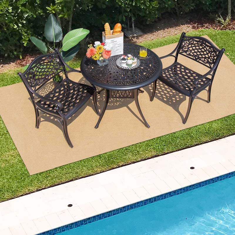 2/4Pcs All-Weather Cast Aluminum Chairs with Armrests & Curved Seats, Outdoor Dining Chairs Patio Bistro Armchairs - image 10
