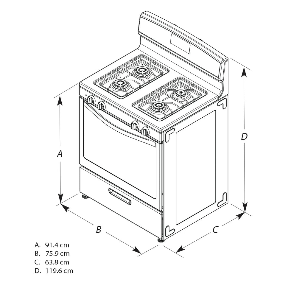 Amana? Brand New Model - AER6303MMS 30-inch Electric Range with 4.8 Cu ft oven. - assembled product Depth: 27.5- - assembled product height: 46.08- - assembled product Width: 30- - image 10