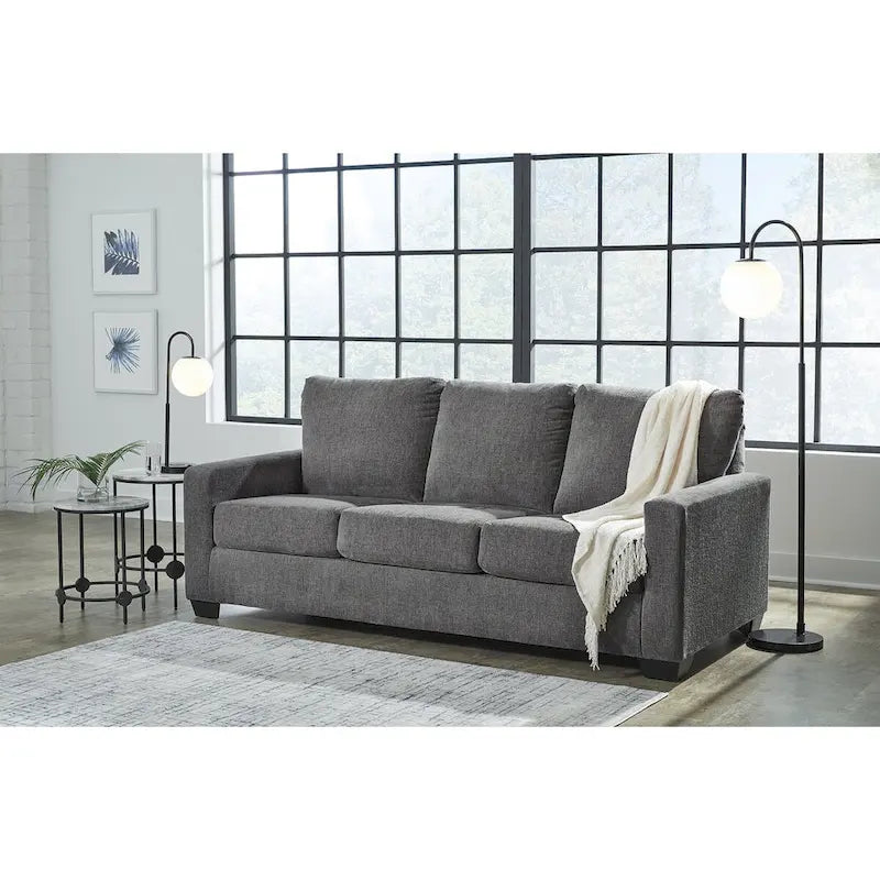 Signature Design by Ashley Rannis Pewter Queen Sofa Bed - Dimensions: 85W x 40D x 39H - image 1