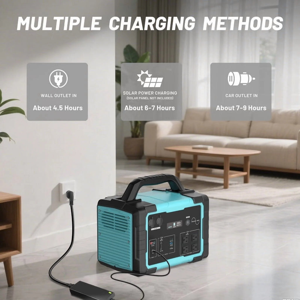 1000W Portable Solar Generator, 1024Wh LiFePO4 Battery Power Station with 100W Solar Panel, USB-C Power Bank for for Camping, Outdoor Travel, RV, and Home Emergency-Blue - image 3