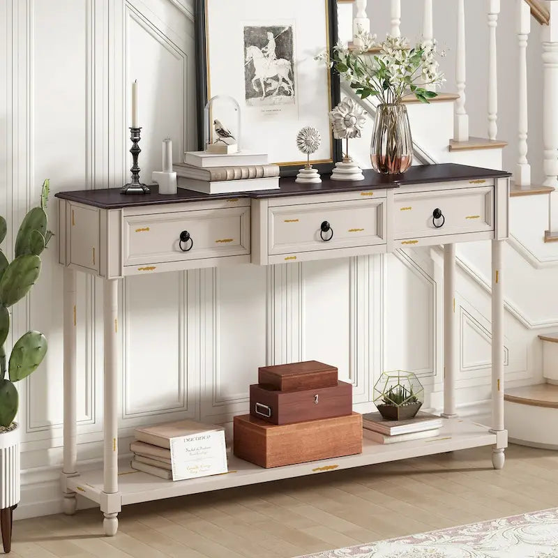 Entryway Console Table with Drawers and Extended Shelf - image 32