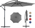 9.8FT Offset Patio Umbrella Hanging Cantilever Umbrella Outdoor Sun Shade with Easy Tilt Adjustment, 8 Ribs, UV Protection fo