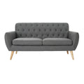 Mid Century Tufted Sofa with Cushioned Seat and Wooden Legs - image 4