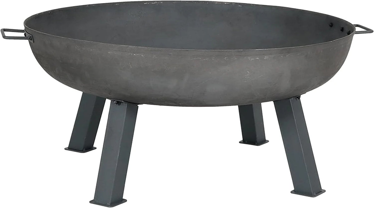 34-Inch Rustic Cast Iron Outdoor Raised Fire Pit Bowl with Handles - Oxidized Finish - image 17