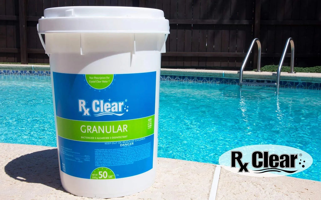 Clear Stabilized Granular Chlorine | One 50-Pound Bucket | Use As Bactericide, Algaecide, and Disinfectant in Swimming Pools 