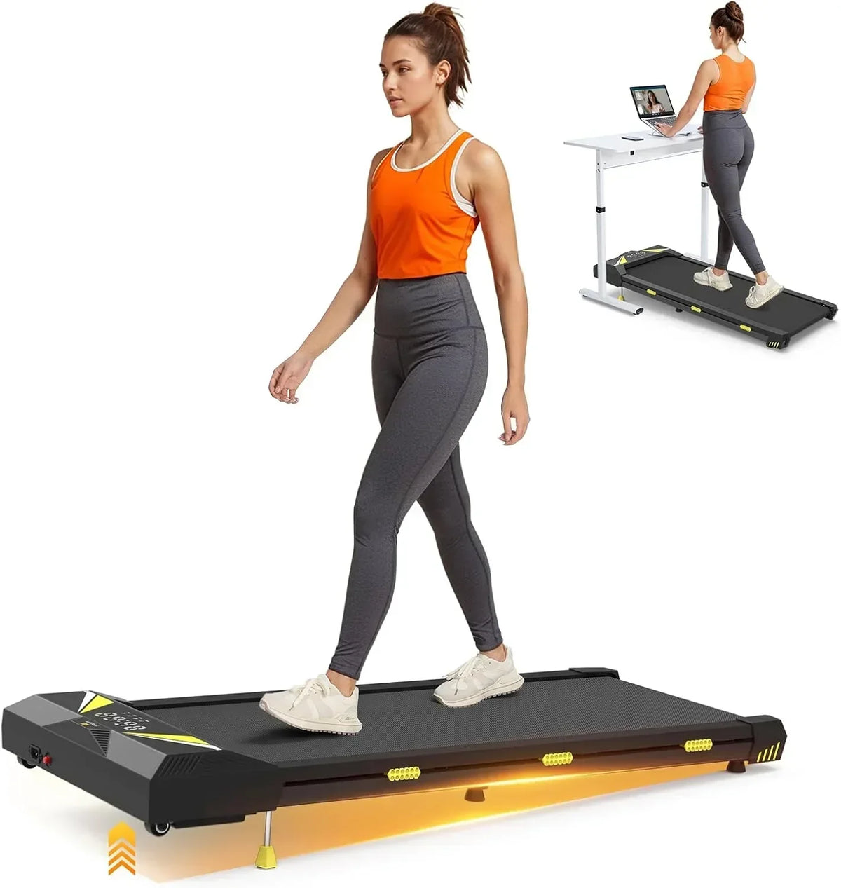 Walking Vibration Pad with APP, 3 in 1 Under Desk Treadmill, 2.5HP Low Noise Walking Treadmill Pad with Remote Control,Portab