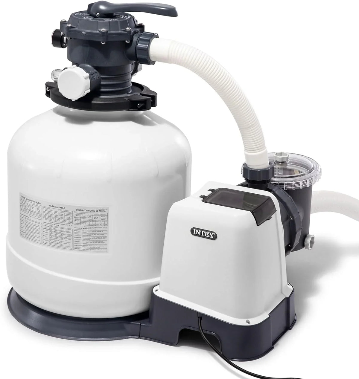 Intex 26651EG Krystal Clear 16 Inch 3,000 GPH Above Ground Pool Sand Filter Pump with Automatic Timer, GFCI, and 6 Function C