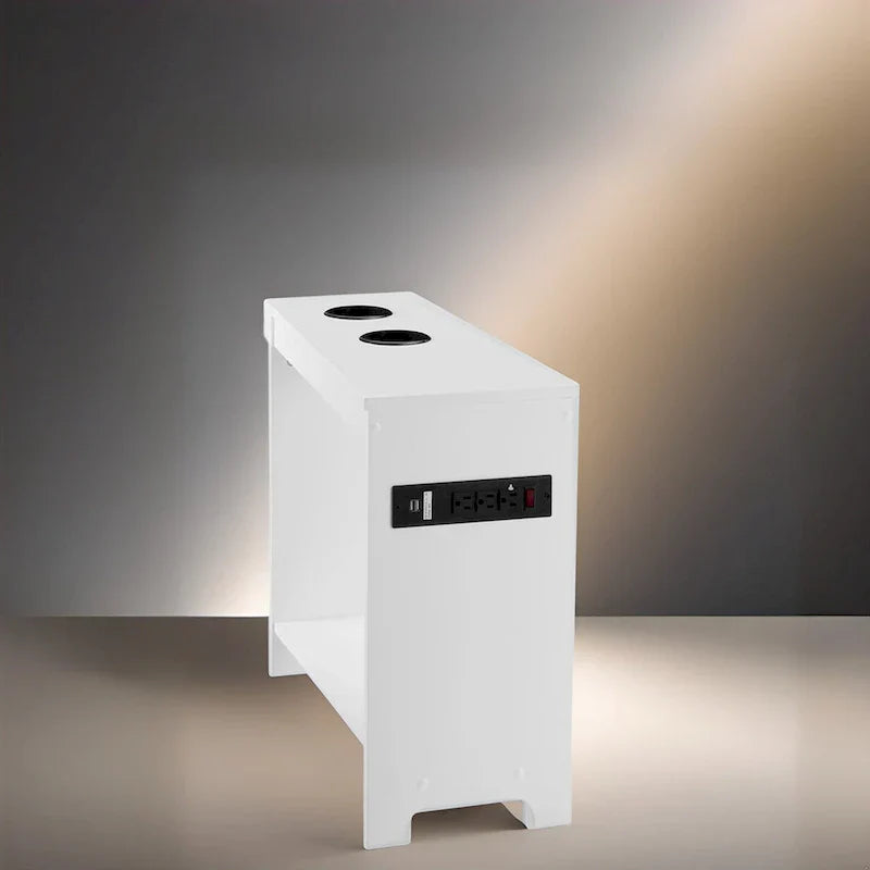 Compact Charging Side Table - Nightstand with Storage, Dual Power Outlets & USB Ports - image 27