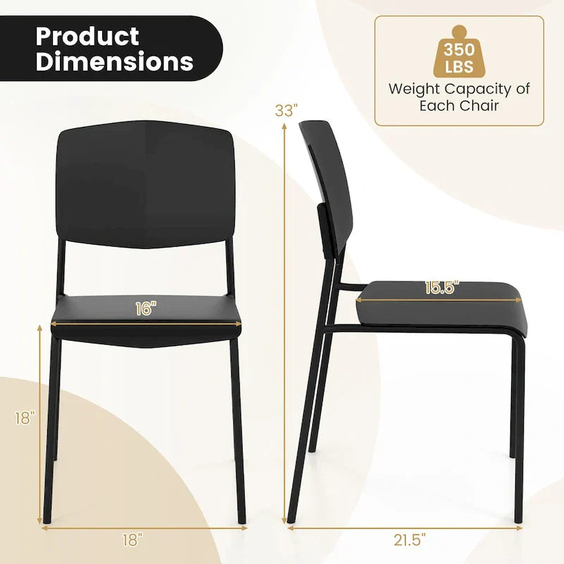 Set of 4 Stackable Dining Chairs with Ergonomic Backrest and Spacious Seat by Gymax - image 6