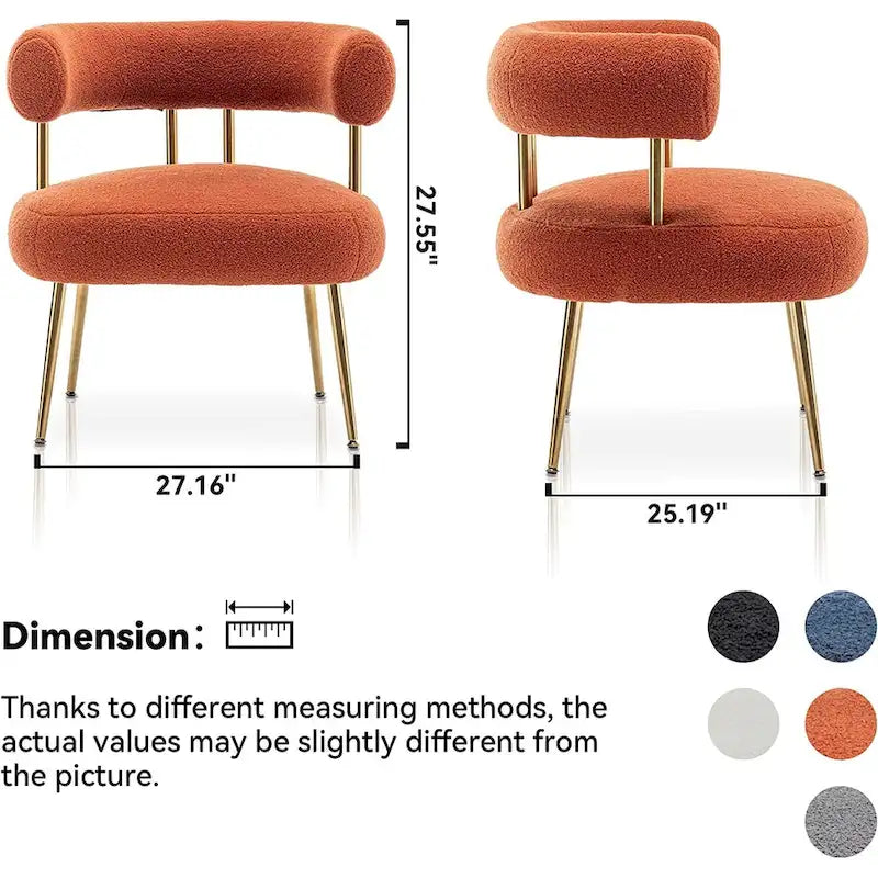 SEYNAR Contemporary Glam Upholstered Open-Back Accent Chair with Gold Legs - image 9