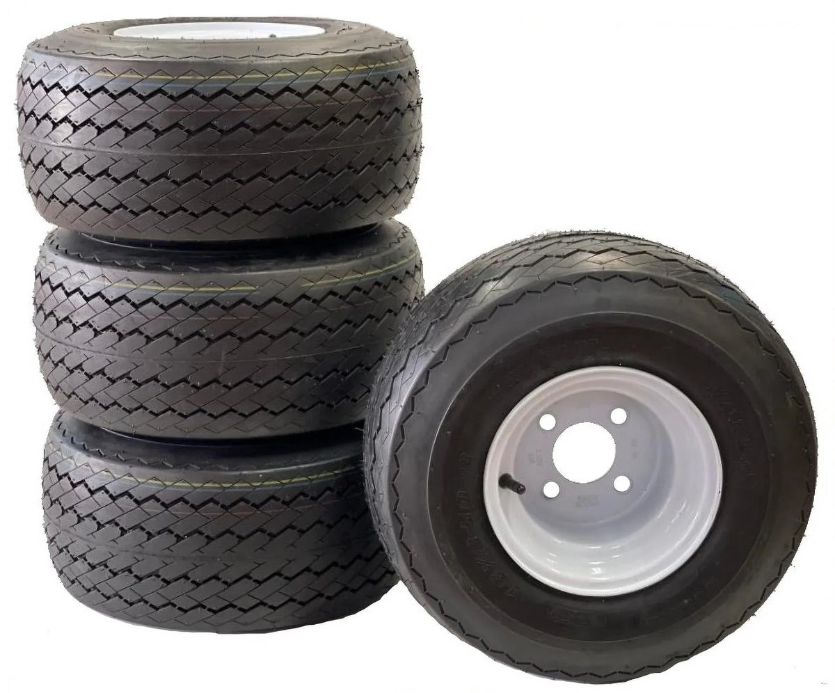 4 - Pk Golf Cart Tire Rim Mounted 18 - 850 - 8 18X8.50 - 8 18 x 8.5 x 8 White 4 Lug Hole - image 1