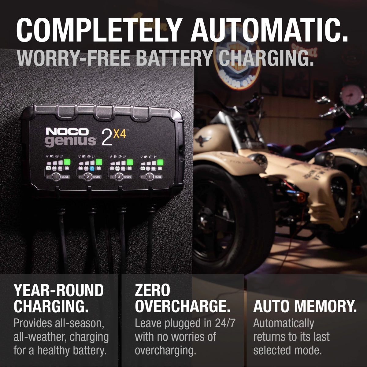 NOCO GENIUS2X4: 4-Bank 8A (2A/Bank) 6V/12V Smart Battery Charger, Maintainer and Desulfator - image 6