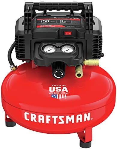 CRAFTSMAN Air Compressor, 6 Gallon, Pancake, Oil-Free with 13 Piece Accessory Kit (CMEC6150K)
