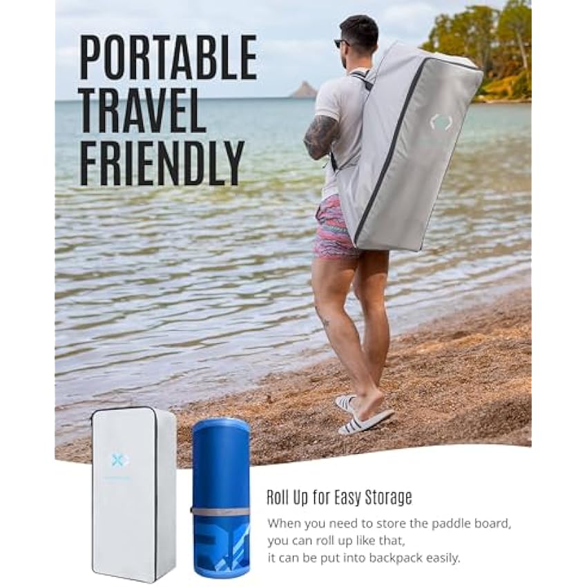 ZLX 11'6" Extra Wide Inflatable Stand Up Paddle Board SUP, Stable Non-Slip Deck Pad, Unique Fin System and Premium iSUP Accessories - Portable Backpack & Upgraded Pump for Adults, All Skill Levels - image 5