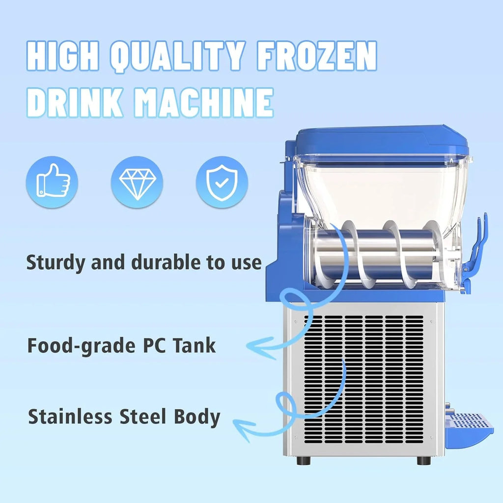 Commercial Slushy Machine - 1000W 30L Tanks Slush Maker Machine 304 Stainless Steel Commercial Margarita Machines Efficient C