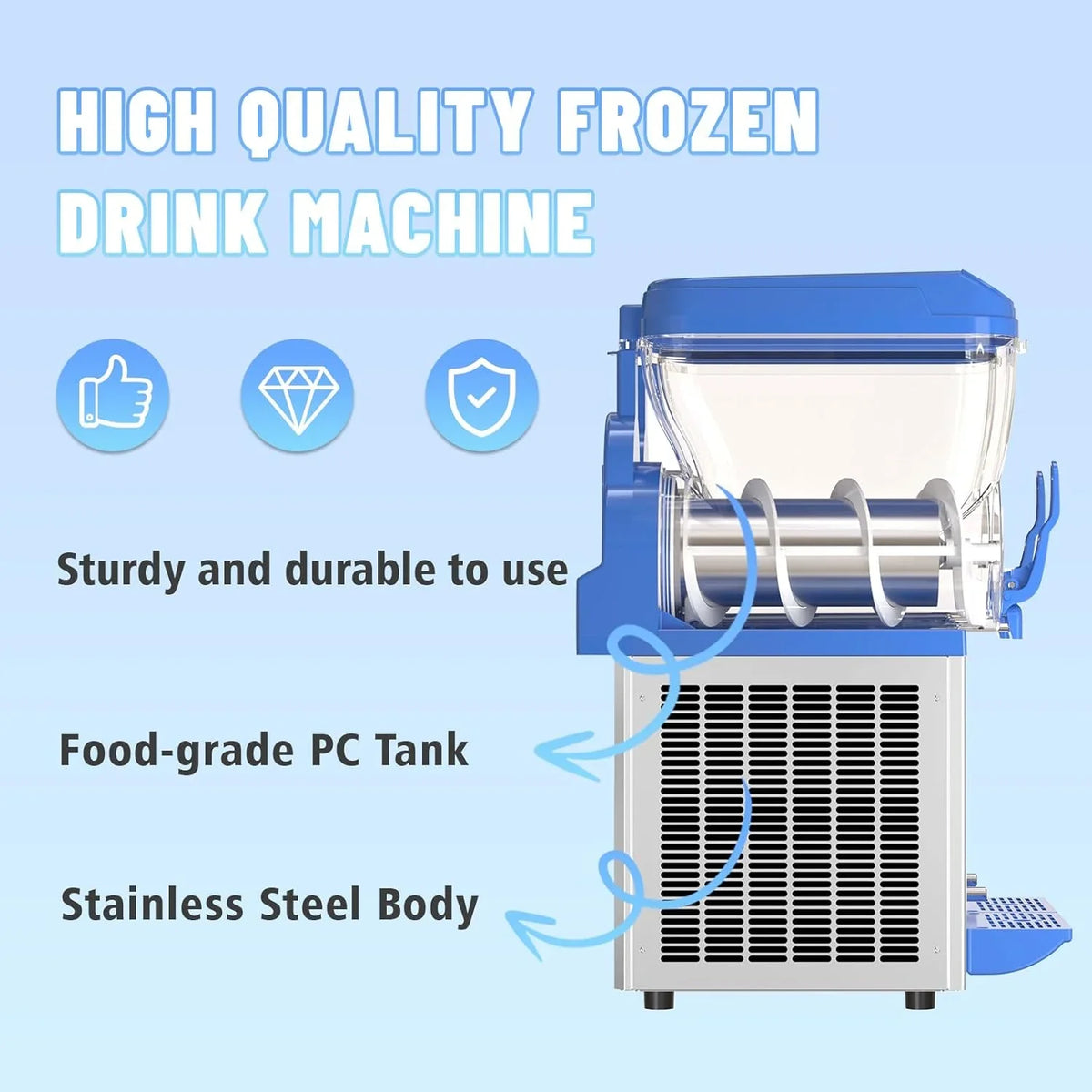 Commercial Slushy Machine - 1000W 30L Tanks Slush Maker Machine 304 Stainless Steel Commercial Margarita Machines Efficient C