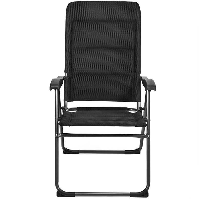 2 Pack Folding Patio Chairs 7 Position Adjustable Lawn Chair Recliner Camping Chair Compact Outdoor Sling Chair Fully Assembl