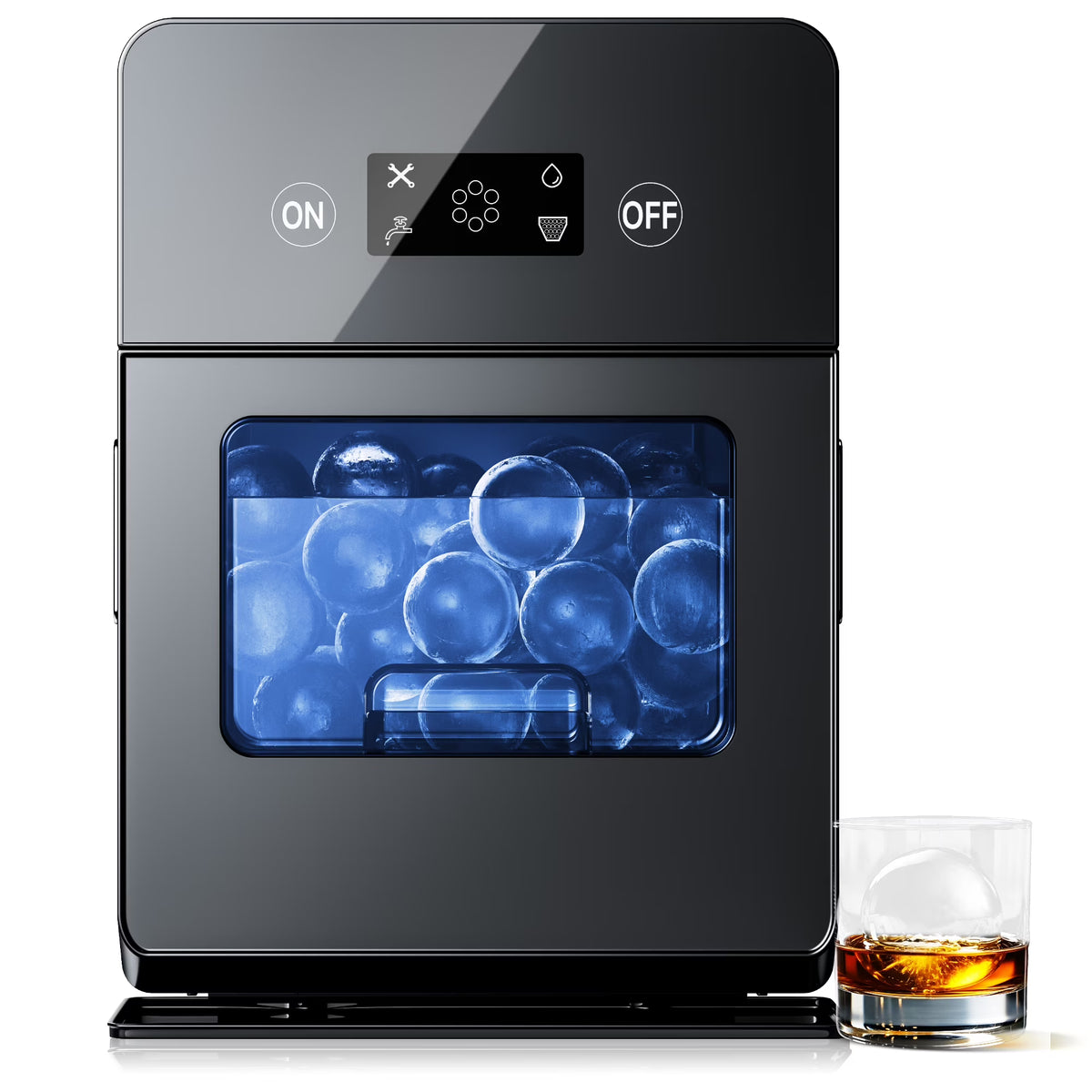 Simzlife Sphere Ice Maker, 10 Pcs/Hour, 150 Pcs/Day, Clear Ice Ball Maker with Enhanced Insulation, with LCD Touch - image 1