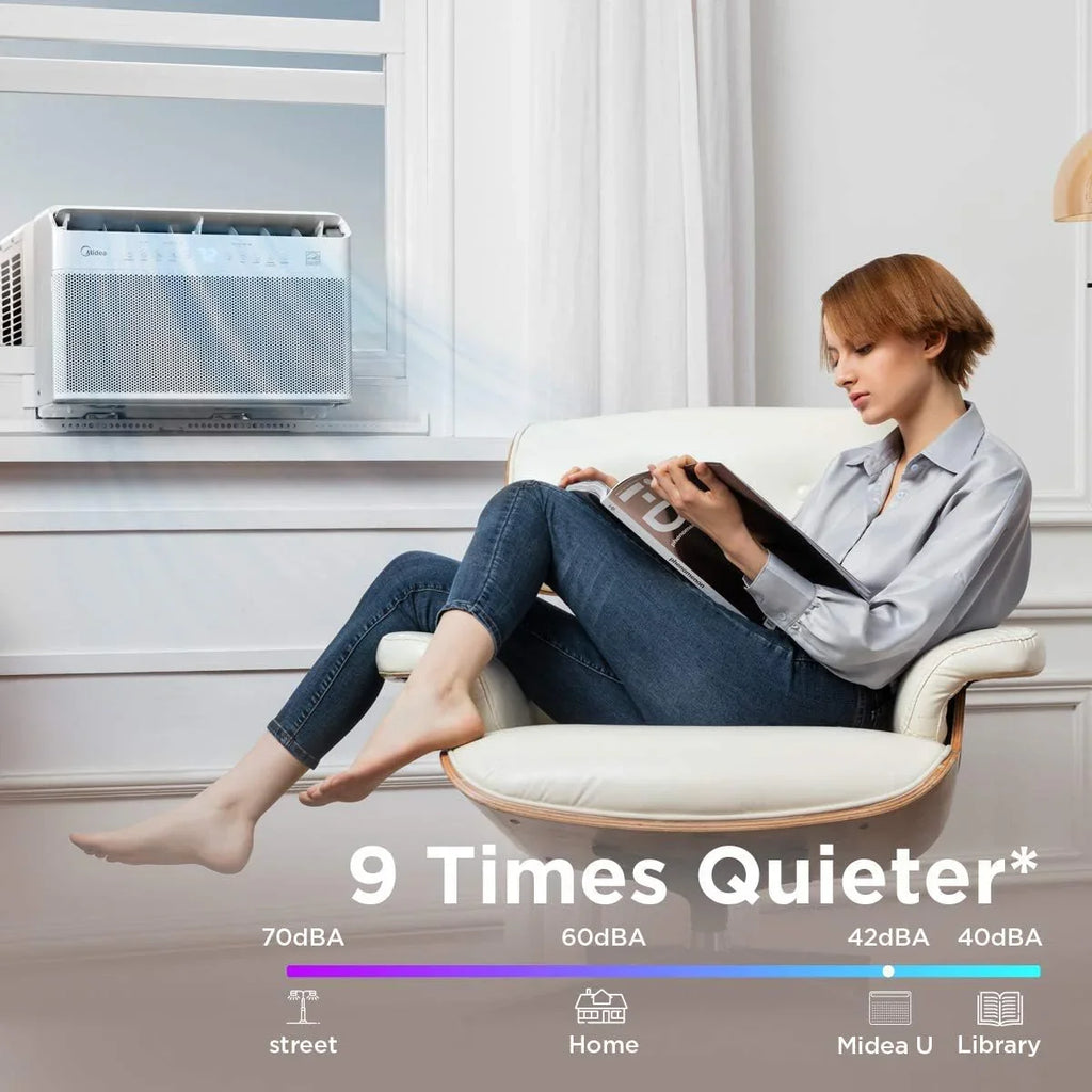 U-Shaped Inverter Window Air Conditioner 12,000BTU with Open Window Flexibility, Robust Installation,Extreme Quiet, 35% Energ