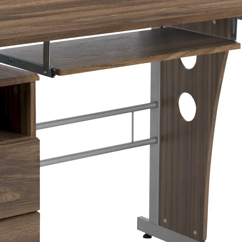 3-Drawer Pedestal Computer Desk with Keyboard Tray - image 25