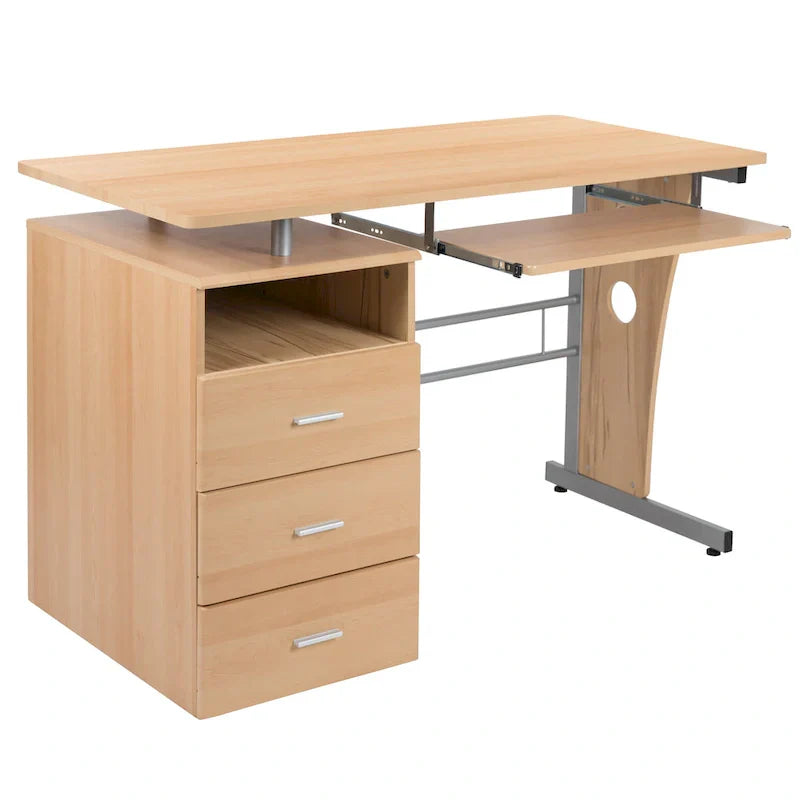 3-Drawer Pedestal Computer Desk with Keyboard Tray - image 45