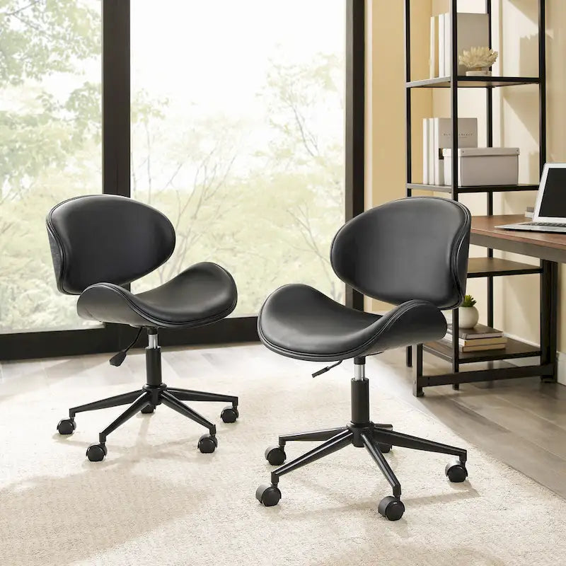 Mid-Century Modern Adjustable Office Chair with Swivel & Casters - image 2