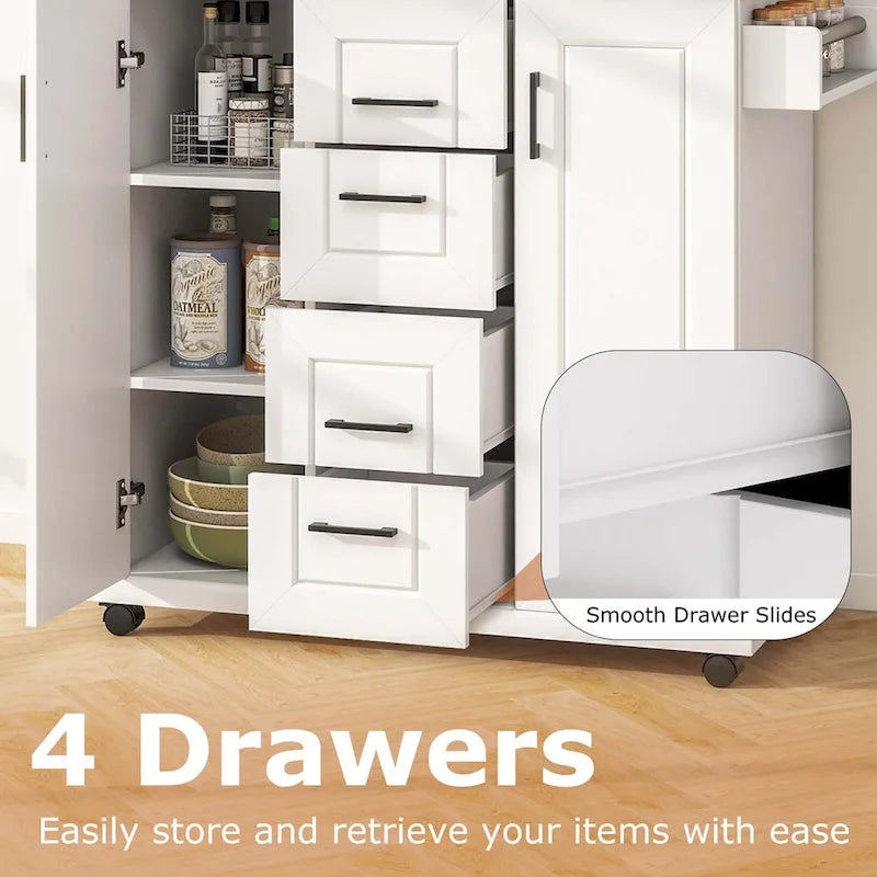 Costway Mobile Rolling Kitchen Island Cart with Wheels - Versatile Serving Utility - Learn More - image 7