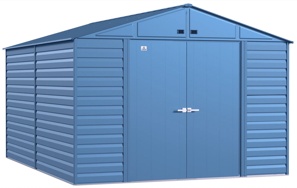 Arrow Select Steel Storage Shed, 10x14, Blue Grey
